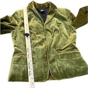 J.‎ Crew hook and eye closure blazer olive green with purple and black lining